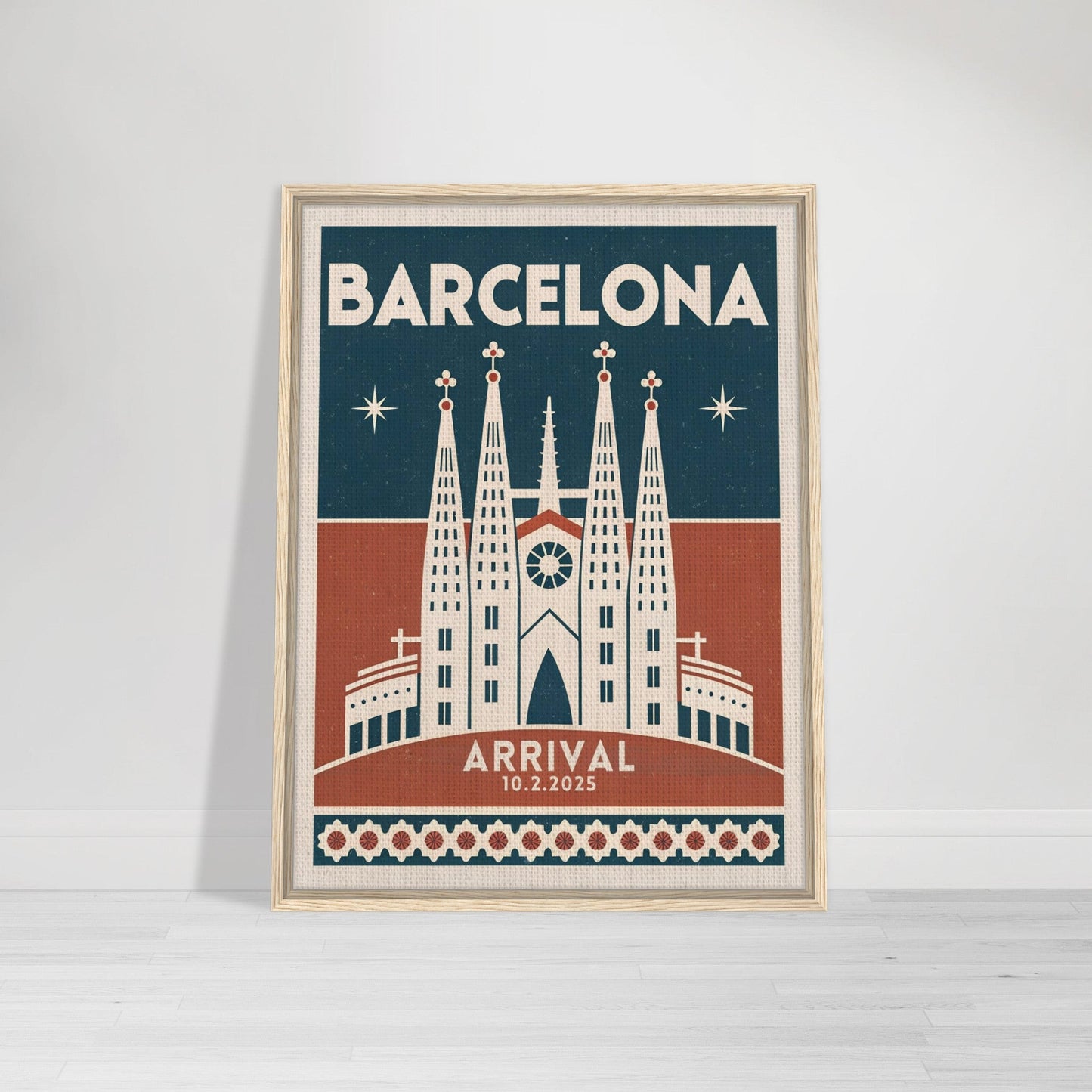 Personalized Barcelona Vintage Travel Poster Canvas – Framed - Out of Office Outfitters - Print Material