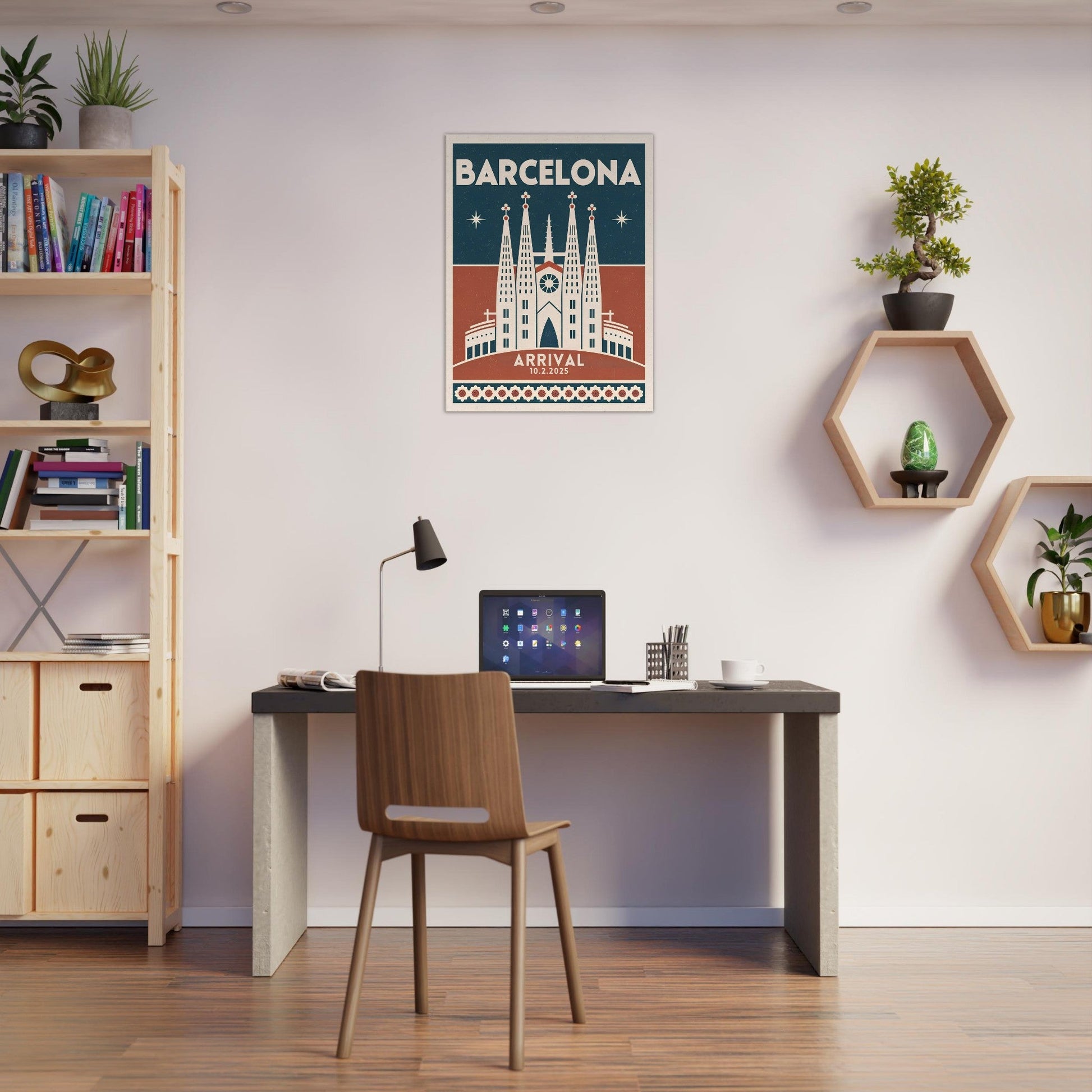 Personalized Barcelona Vintage Travel Poster Canvas – Unframed - Out of Office Outfitters - Print Material