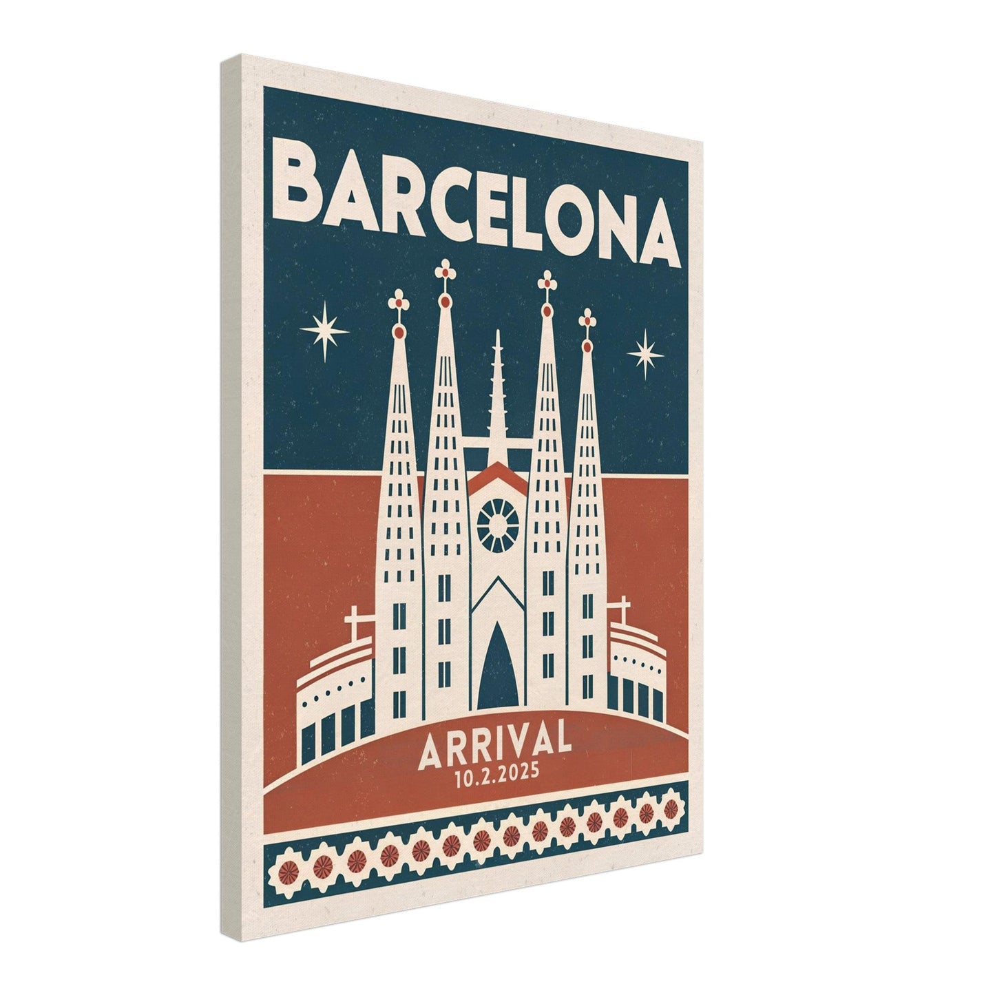 Personalized Barcelona Vintage Travel Poster Canvas – Unframed - Out of Office Outfitters - Print Material