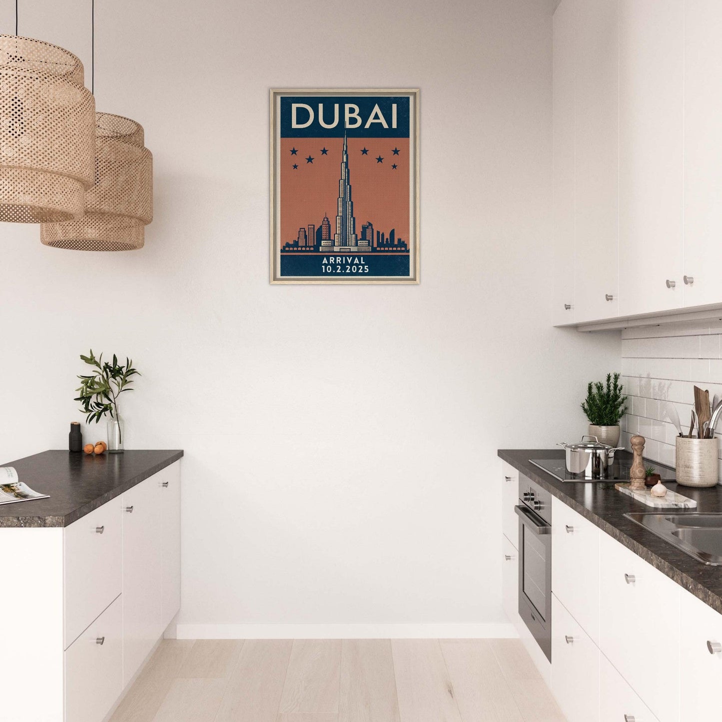 Personalized Dubai Vintage Travel Poster Canvas – Framed - Out of Office Outfitters - Print Material