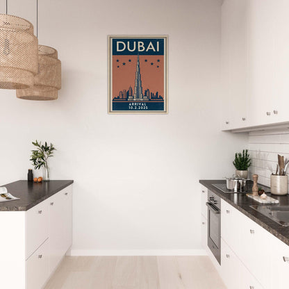 Personalized Dubai Vintage Travel Poster Canvas – Framed - Out of Office Outfitters - Print Material