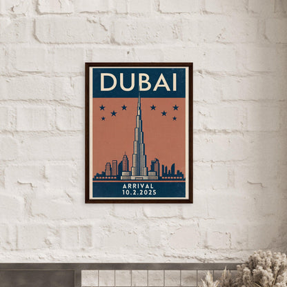 Personalized Dubai Vintage Travel Poster Canvas – Framed - Out of Office Outfitters - Print Material
