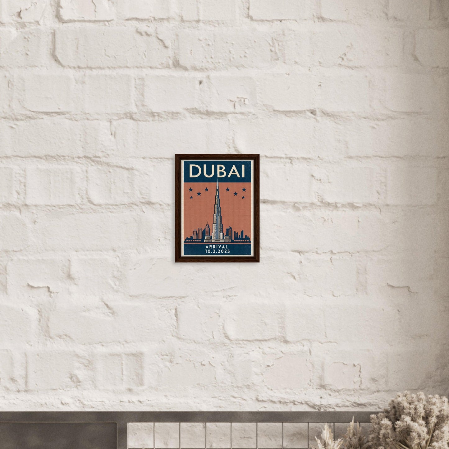 Personalized Dubai Vintage Travel Poster Canvas – Framed - Out of Office Outfitters - Print Material