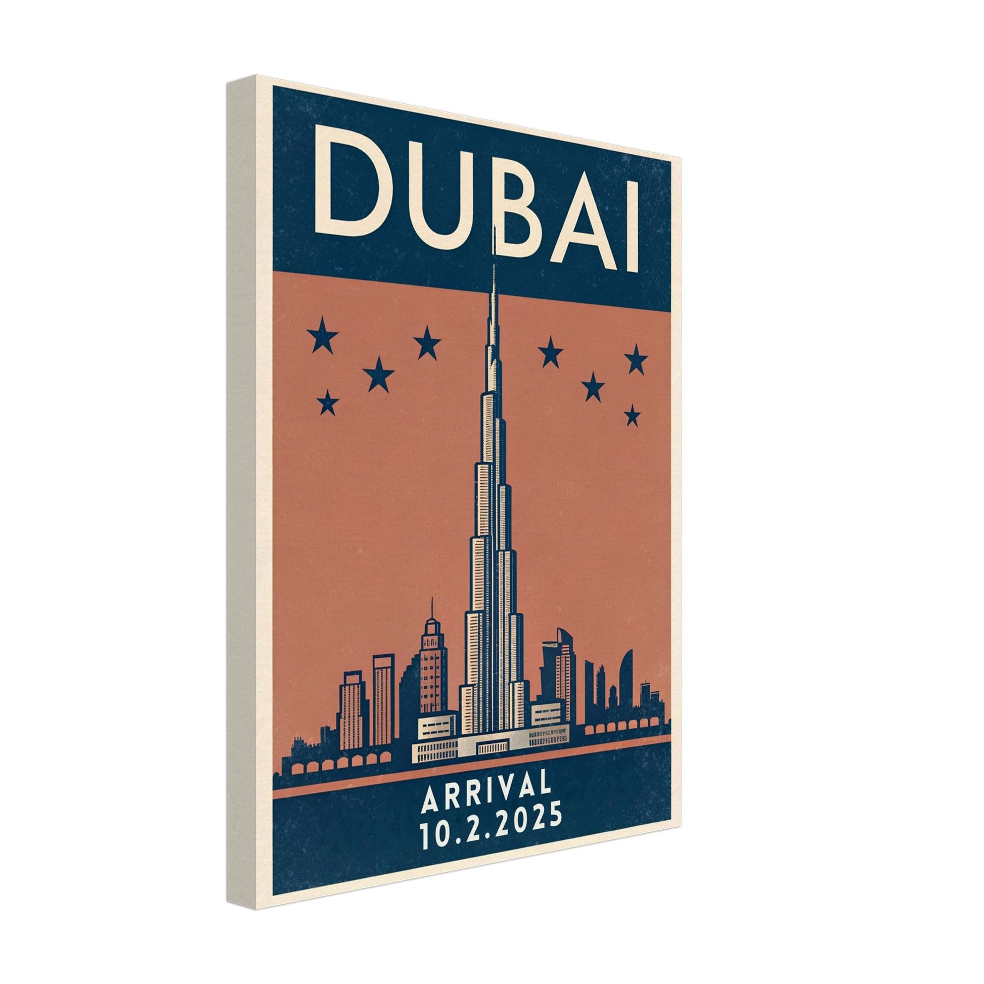 Personalized Dubai Vintage Travel Poster Canvas – Unframed - Out of Office Outfitters - Print Material