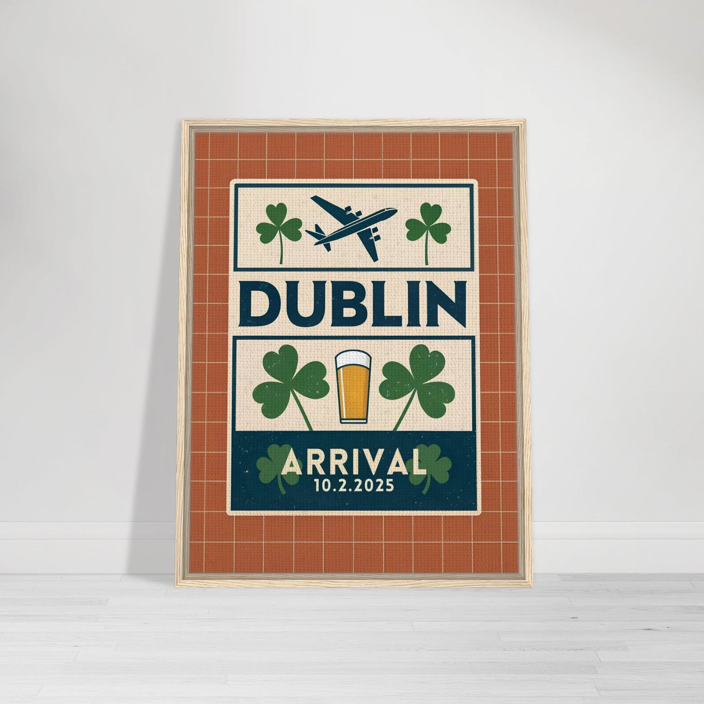 Personalized Dublin Vintage Travel Poster Canvas – Framed - Out of Office Outfitters - Print Material