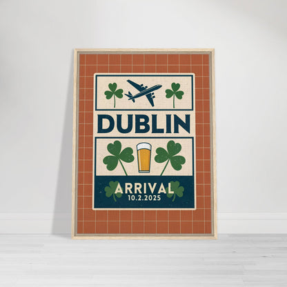 Personalized Dublin Vintage Travel Poster Canvas – Framed - Out of Office Outfitters - Print Material