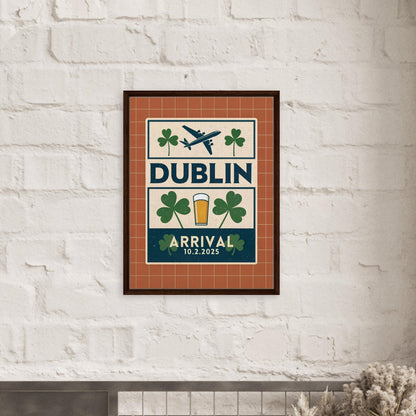 Personalized Dublin Vintage Travel Poster Canvas – Framed - Out of Office Outfitters - Print Material