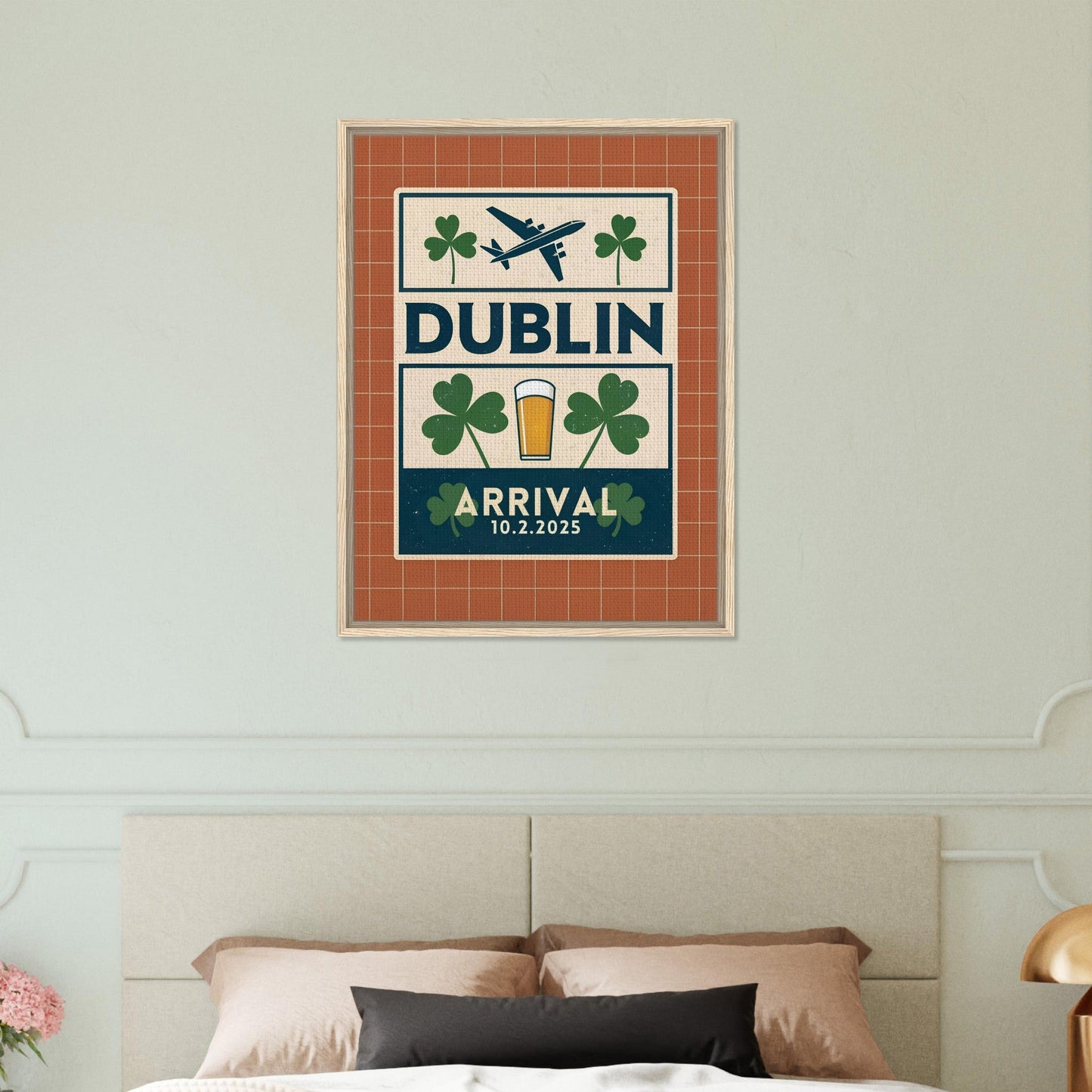 Personalized Dublin Vintage Travel Poster Canvas – Framed - Out of Office Outfitters - Print Material
