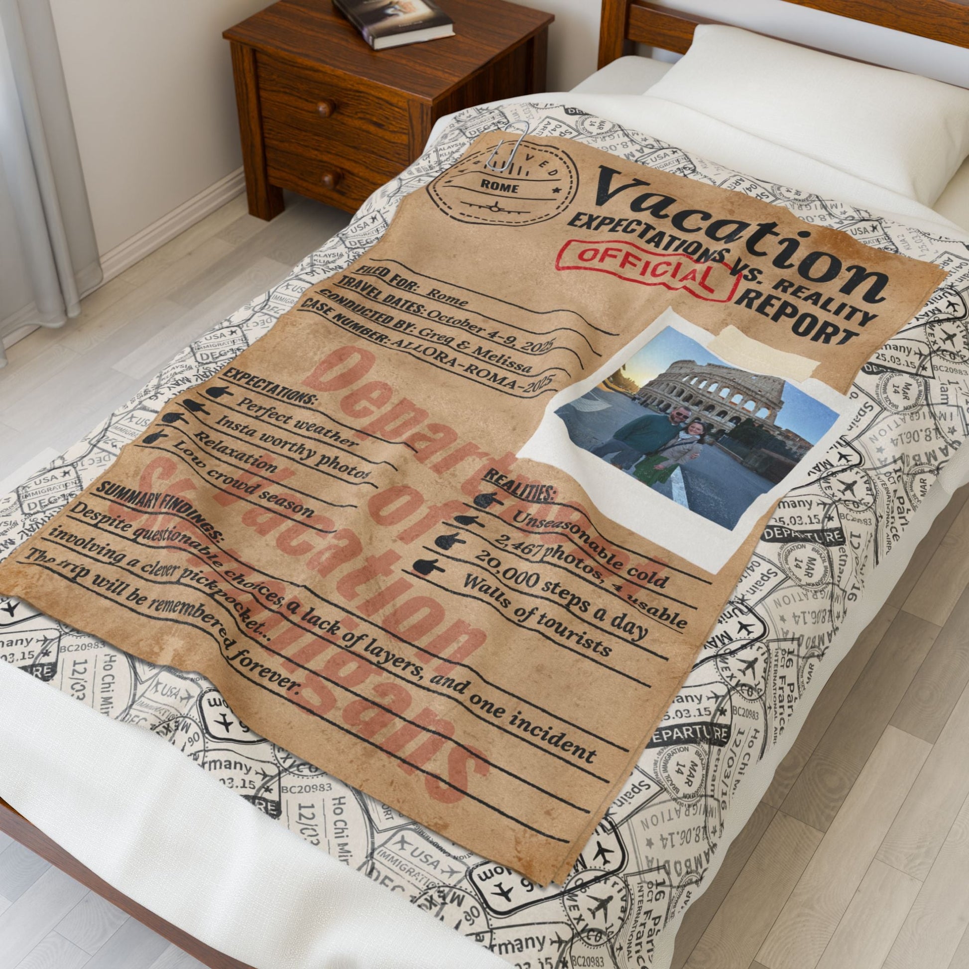 Personalized Expectations vs. Reality Blanket – Plush Travel Memory Throw - Out of Office Outfitters - All Over Prints