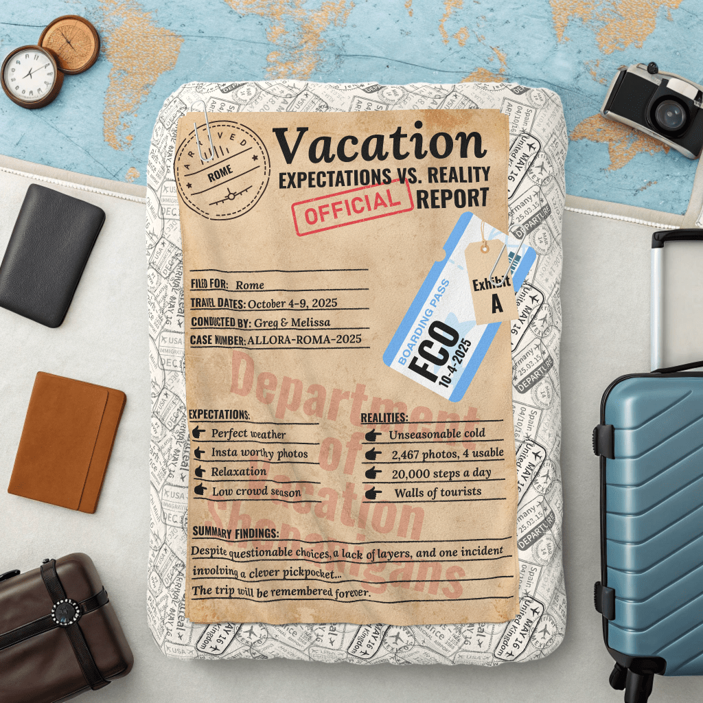 Personalized Expectations vs. Reality Blanket – Plush Travel Memory Throw - Out of Office Outfitters - All Over Prints