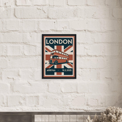 Personalized London Vintage Travel Poster Canvas – Framed - Out of Office Outfitters - Print Material