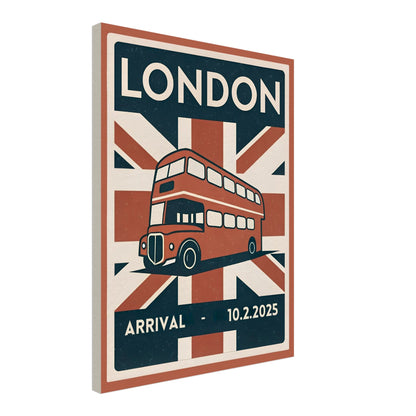 Personalized London Vintage Travel Poster Canvas – Unframed - Out of Office Outfitters - Print Material