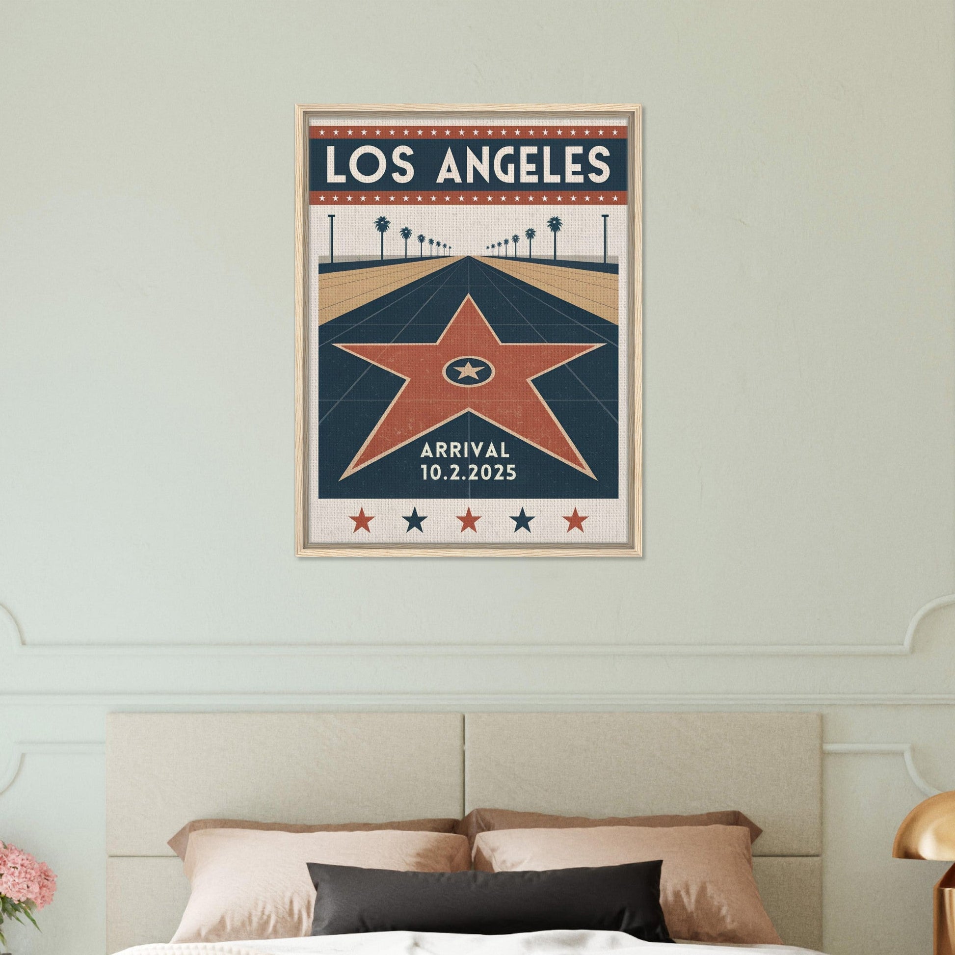 Personalized Los Angeles Vintage Travel Poster Canvas – Framed - Out of Office Outfitters - Print Material
