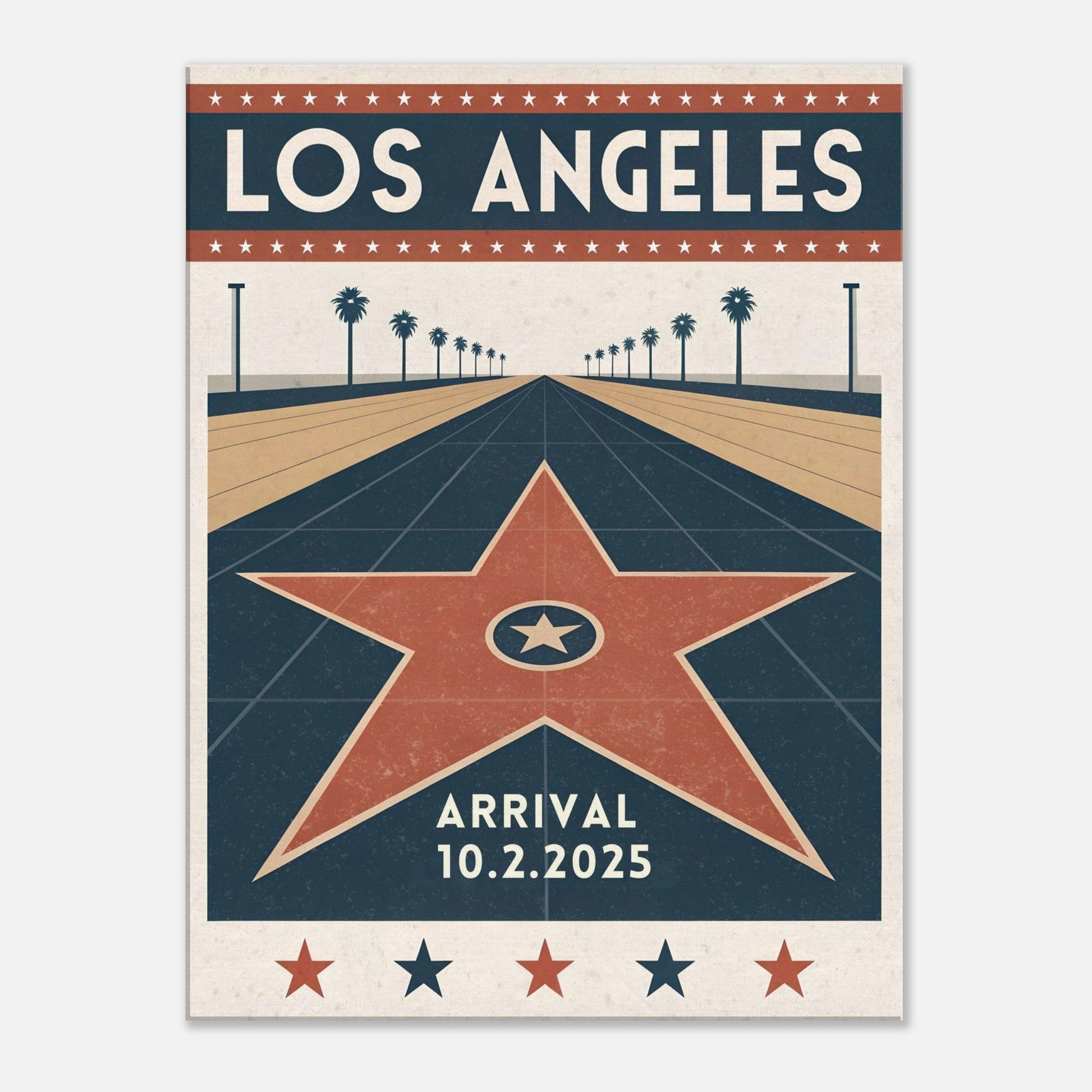 Personalized Los Angeles Vintage Travel Poster Canvas – Unframed - Out of Office Outfitters - Print Material