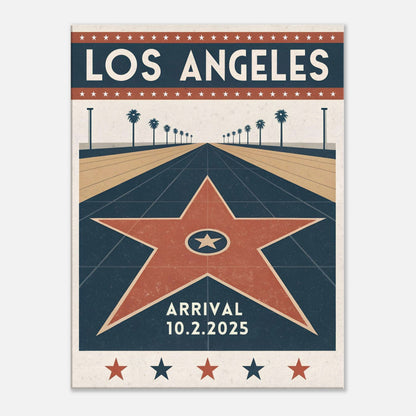 Personalized Los Angeles Vintage Travel Poster Canvas – Unframed - Out of Office Outfitters - Print Material