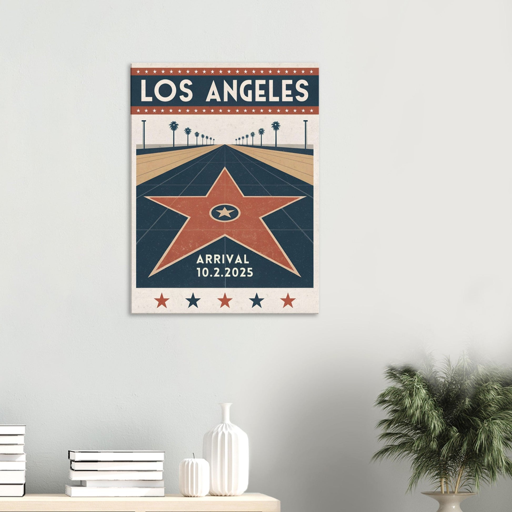Personalized Los Angeles Vintage Travel Poster Canvas – Unframed - Out of Office Outfitters - Print Material