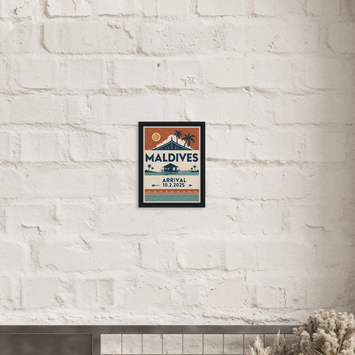 Personalized Maldives Vintage Travel Poster Canvas – Framed - Out of Office Outfitters - Print Material