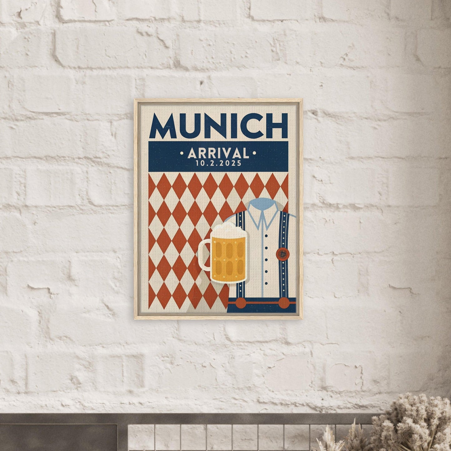 Personalized Munich Oktoberfest Vintage Travel Poster Canvas – Framed - Out of Office Outfitters - Print Material