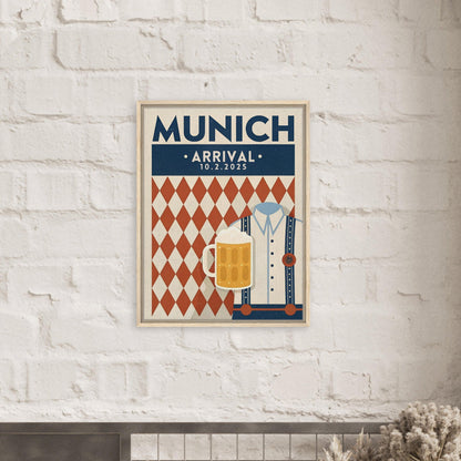 Personalized Munich Oktoberfest Vintage Travel Poster Canvas – Framed - Out of Office Outfitters - Print Material