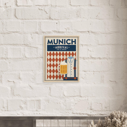 Personalized Munich Oktoberfest Vintage Travel Poster Canvas – Framed - Out of Office Outfitters - Print Material