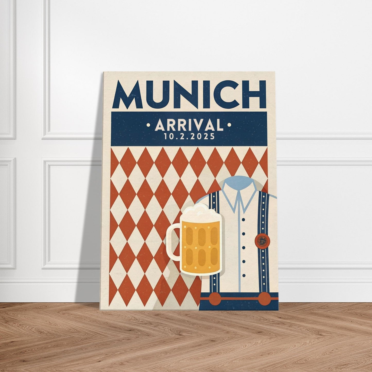 Personalized Munich Vintage Travel Poster Canvas – Unframed - Out of Office Outfitters - Print Material
