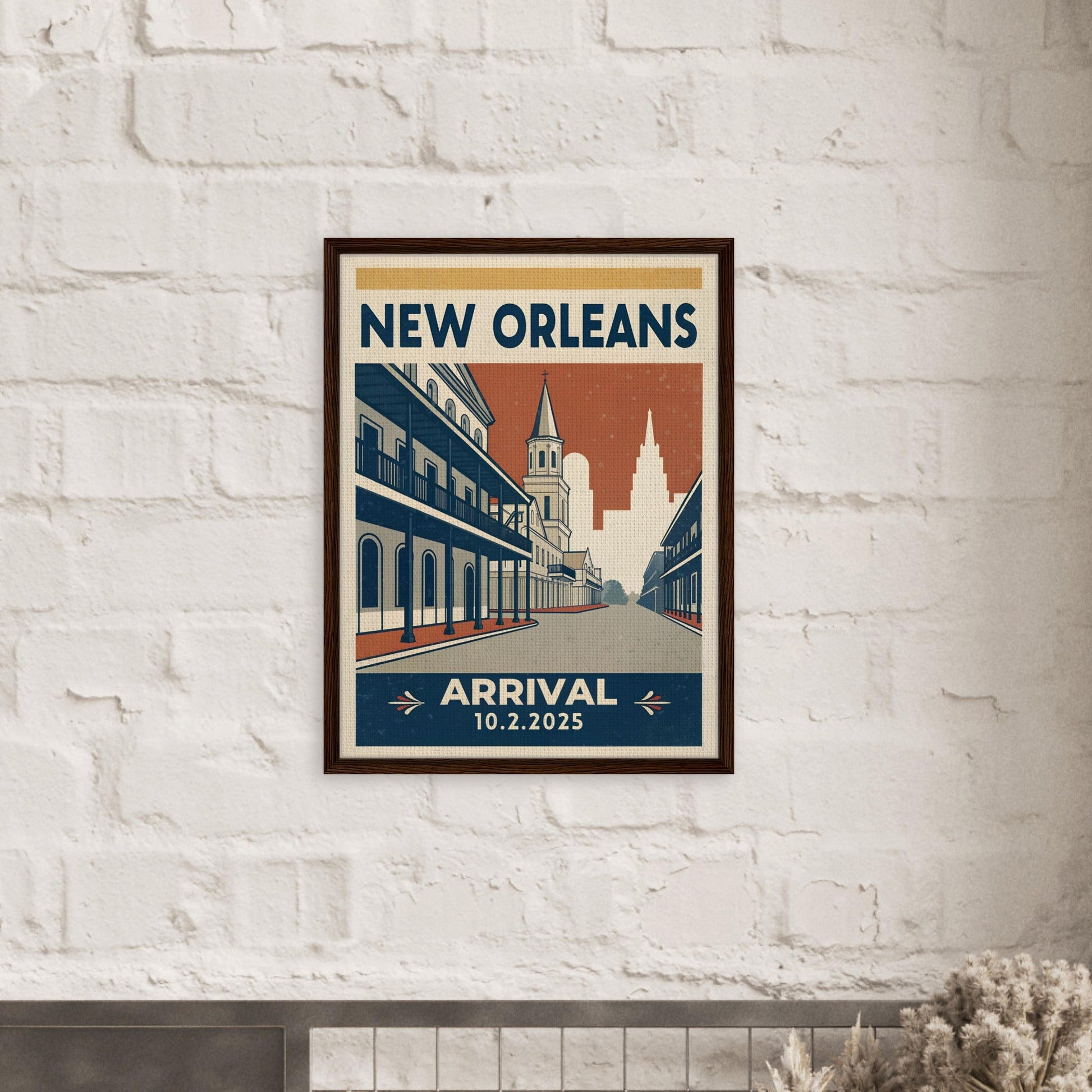 Personalized New Orleans Vintage Travel Poster Canvas – Framed - Out of Office Outfitters - Print Material