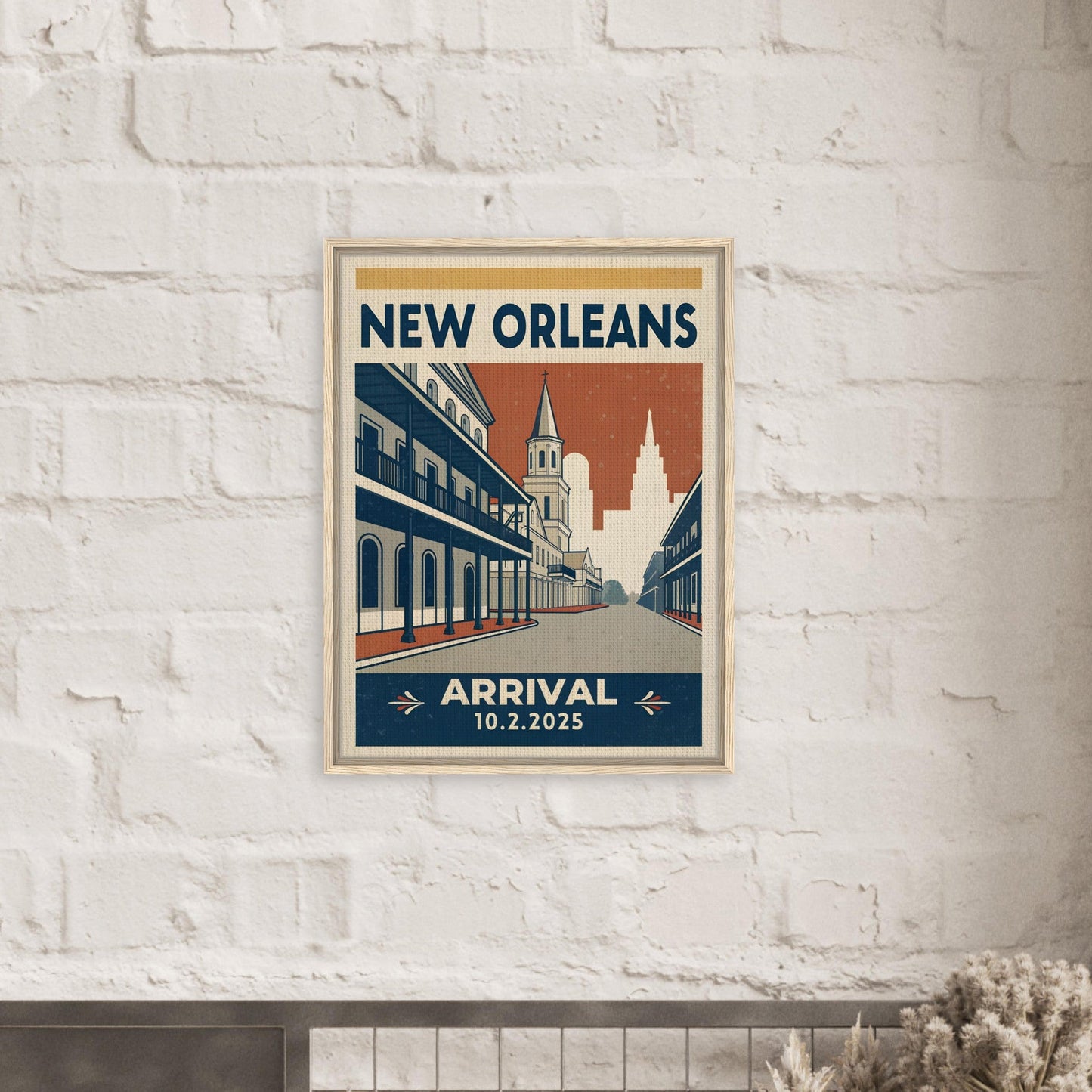 Personalized New Orleans Vintage Travel Poster Canvas – Framed - Out of Office Outfitters - Print Material
