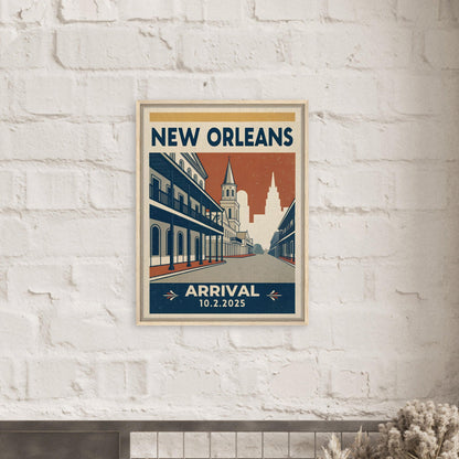 Personalized New Orleans Vintage Travel Poster Canvas – Framed - Out of Office Outfitters - Print Material
