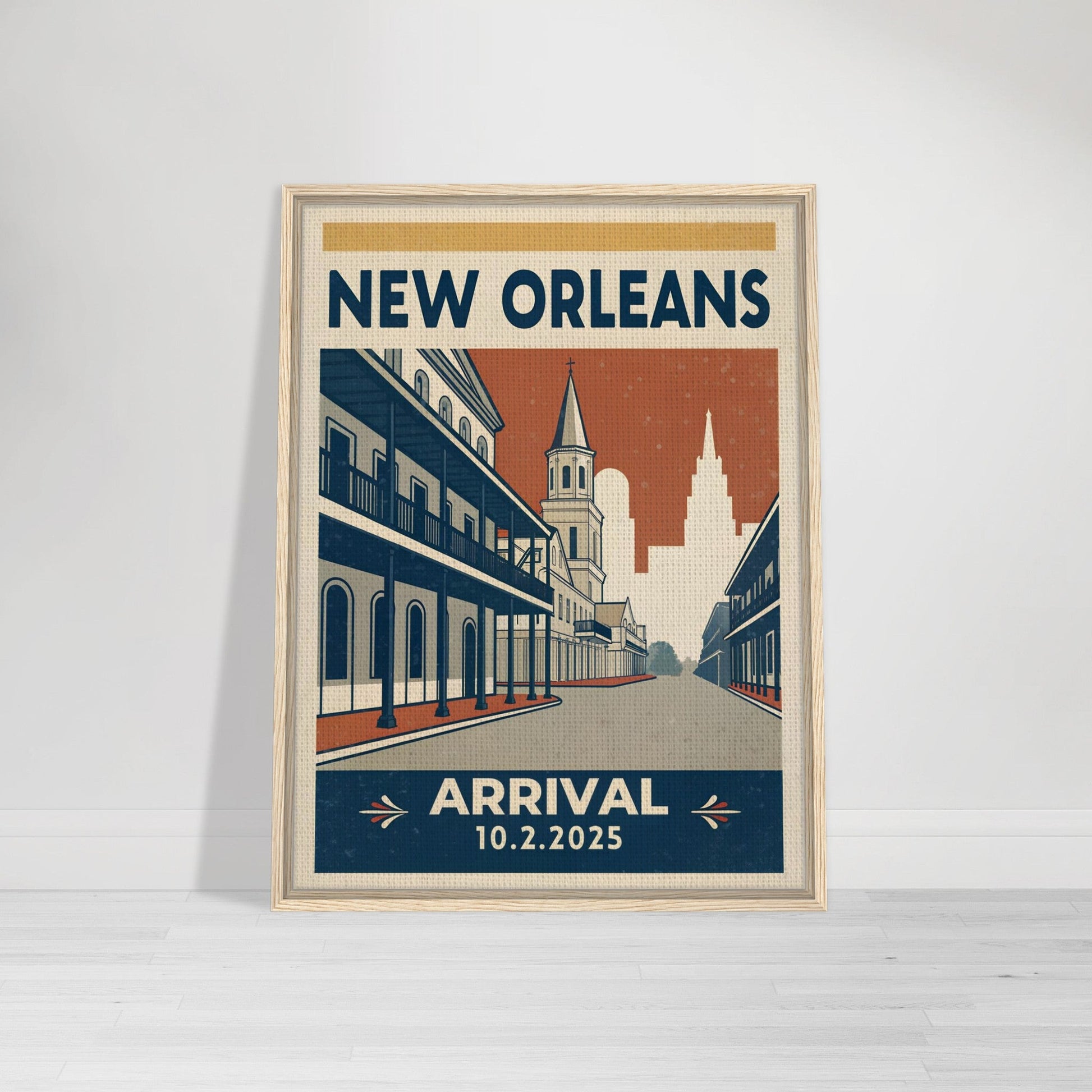 Personalized New Orleans Vintage Travel Poster Canvas – Framed - Out of Office Outfitters - Print Material