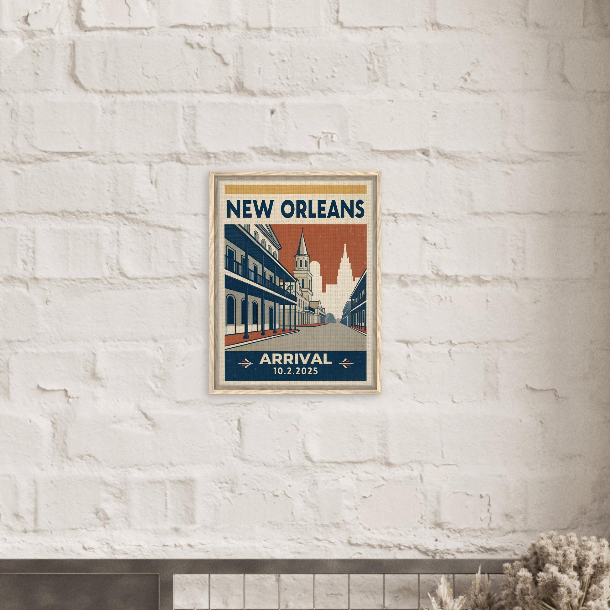 Personalized New Orleans Vintage Travel Poster Canvas – Framed - Out of Office Outfitters - Print Material