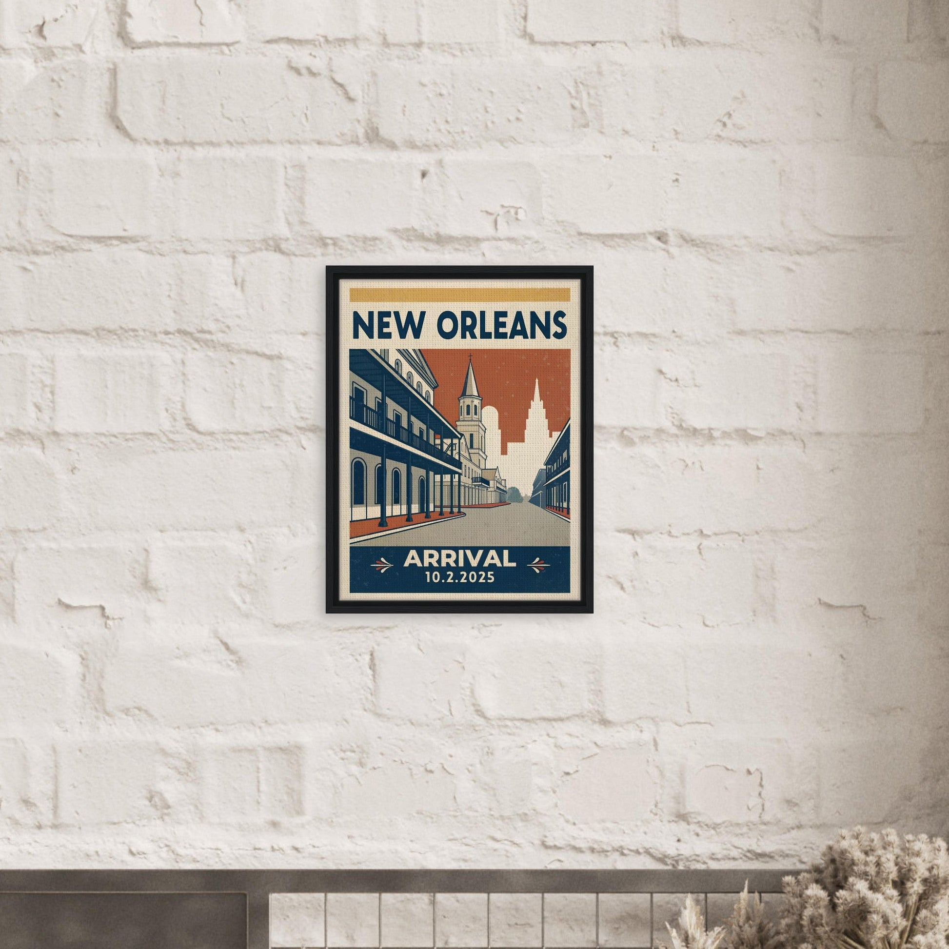 Personalized New Orleans Vintage Travel Poster Canvas – Framed - Out of Office Outfitters - Print Material