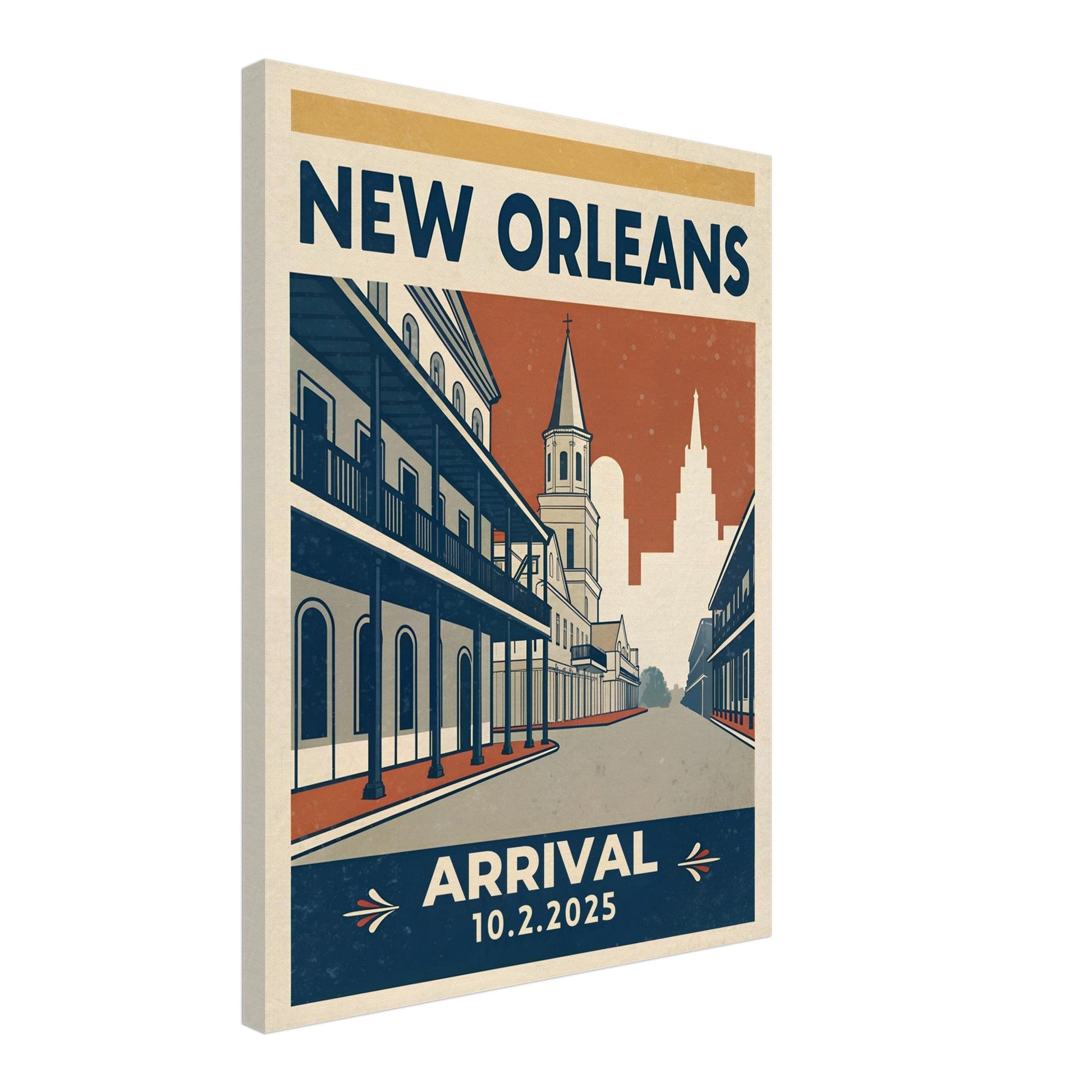 Personalized New Orleans Vintage Travel Poster Canvas – Unframed - Out of Office Outfitters - Print Material