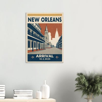 Personalized New Orleans Vintage Travel Poster Canvas – Unframed - Out of Office Outfitters - Print Material