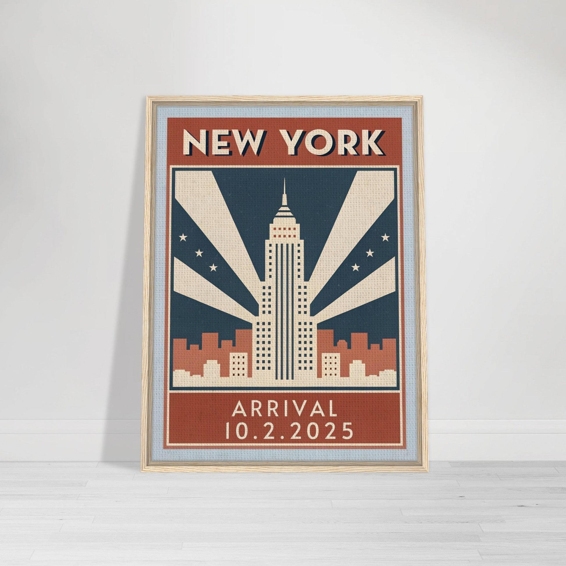 Personalized New York Vintage Travel Poster Canvas – Framed - Out of Office Outfitters - Print Material