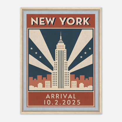 Personalized New York Vintage Travel Poster Canvas – Framed - Out of Office Outfitters - Print Material
