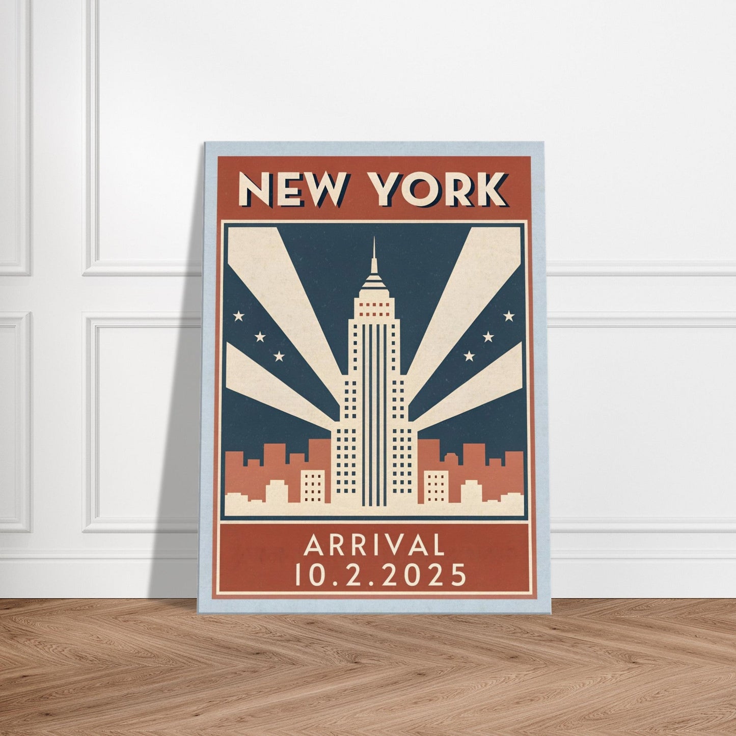 Personalized New York Vintage Travel Poster Canvas – Unframed - Out of Office Outfitters - Print Material