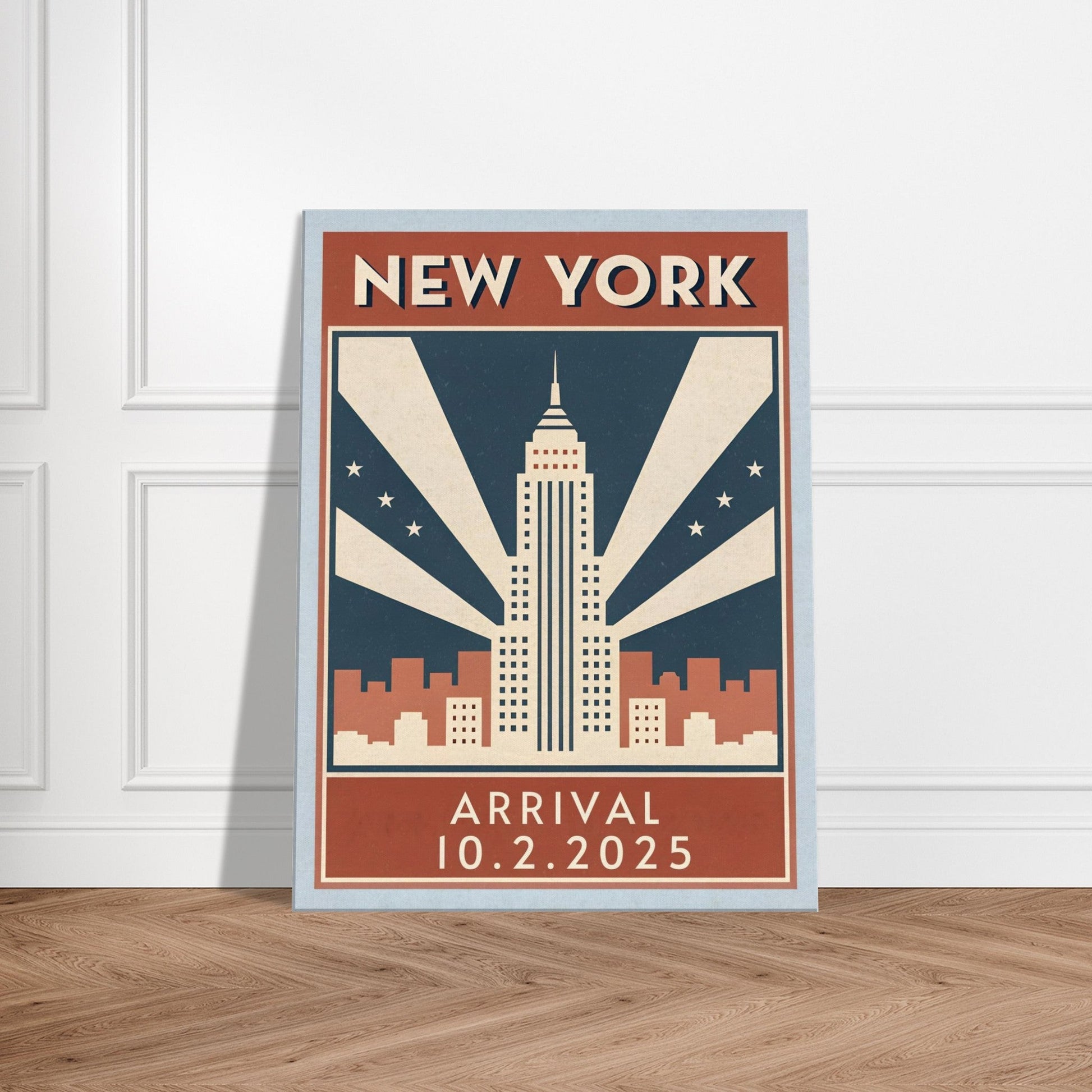 Personalized New York Vintage Travel Poster Canvas – Unframed - Out of Office Outfitters - Print Material