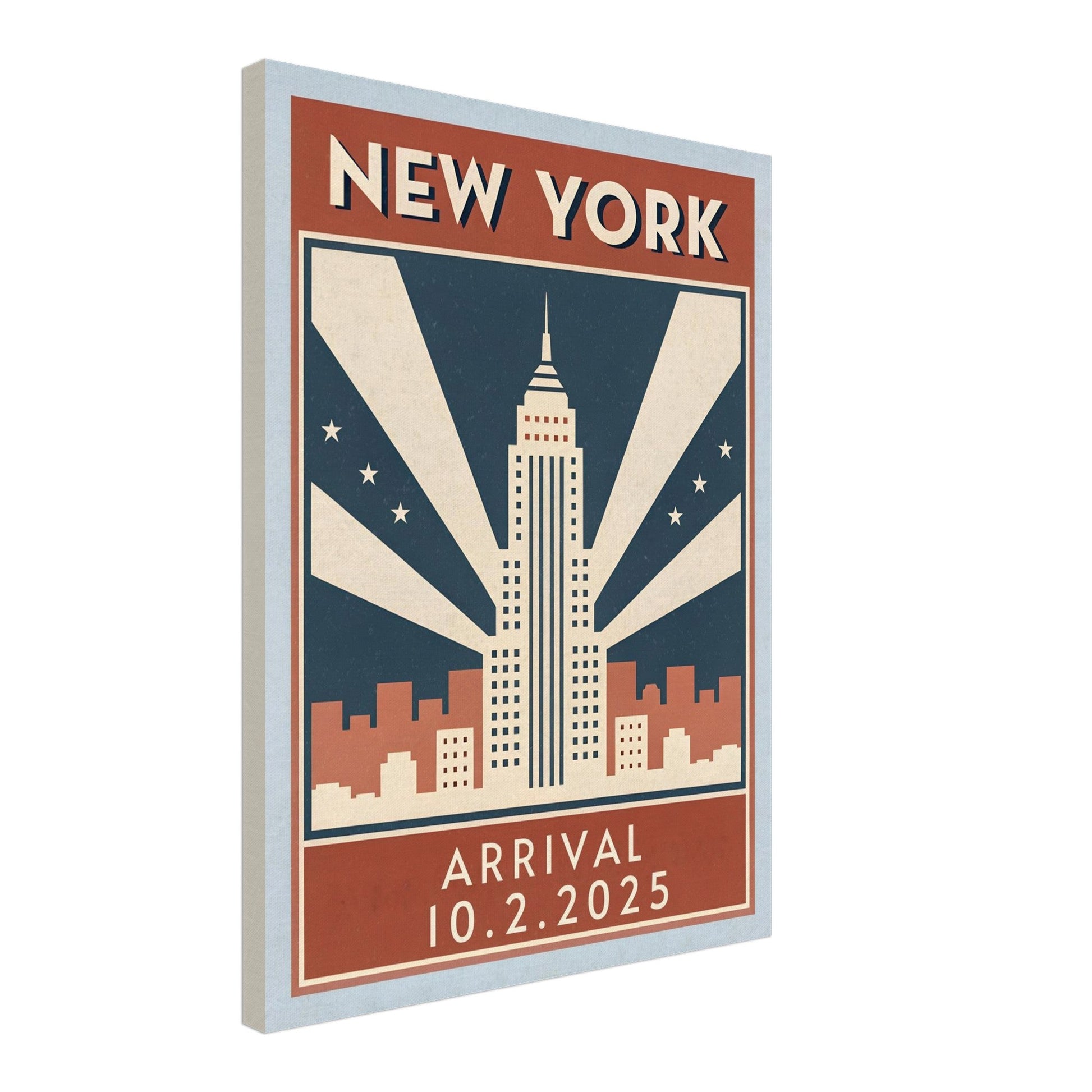 Personalized New York Vintage Travel Poster Canvas – Unframed - Out of Office Outfitters - Print Material