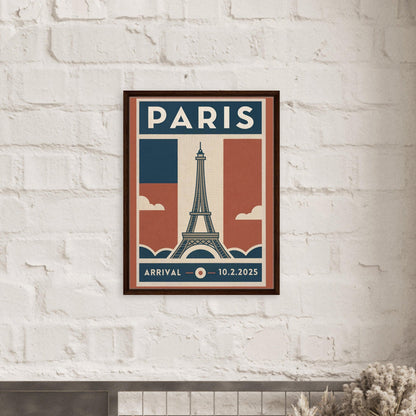 Personalized Paris Vintage Travel Poster Canvas – Framed - Out of Office Outfitters - Print Material