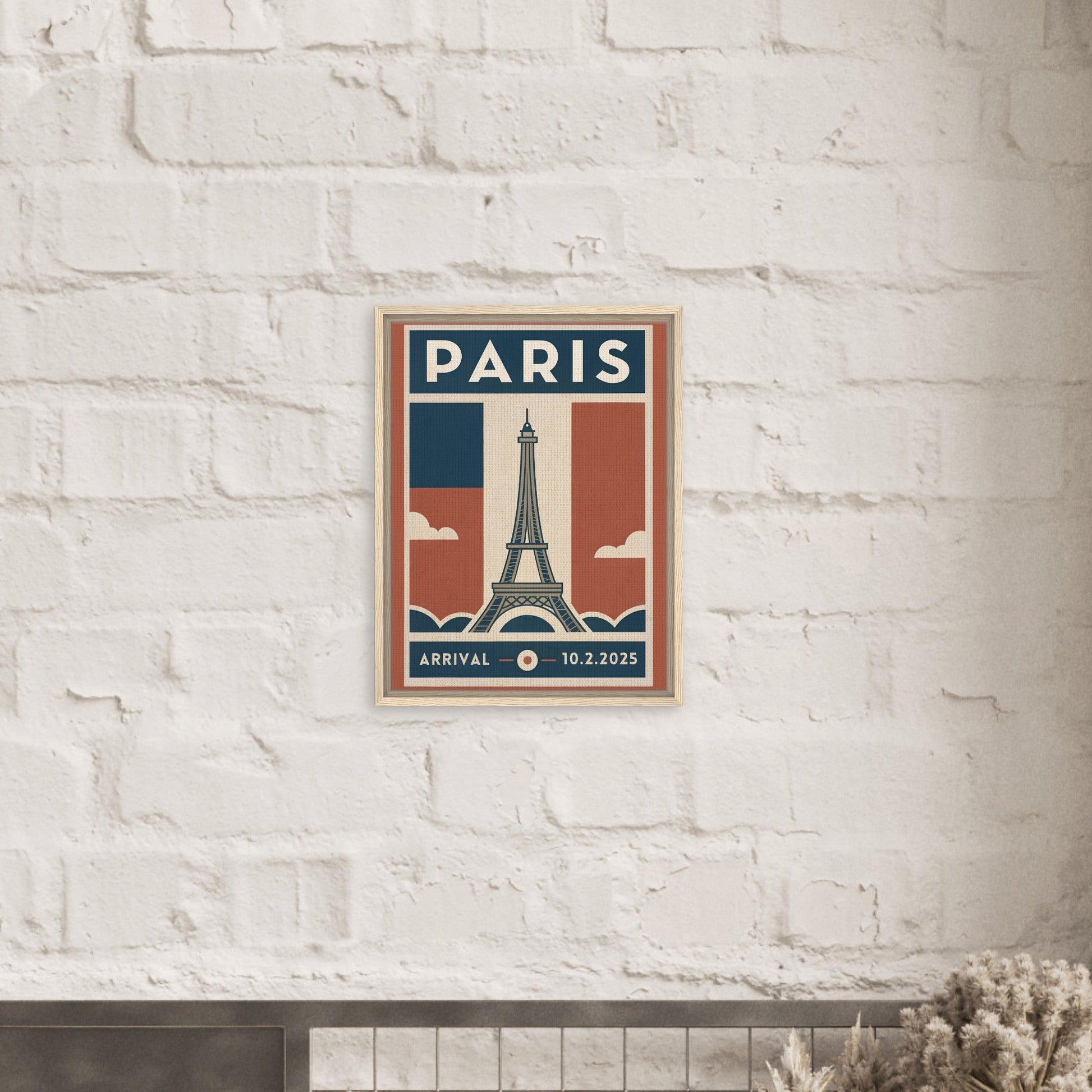 Personalized Paris Vintage Travel Poster Canvas – Framed - Out of Office Outfitters - Print Material