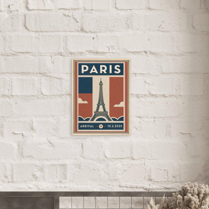 Personalized Paris Vintage Travel Poster Canvas – Framed - Out of Office Outfitters - Print Material