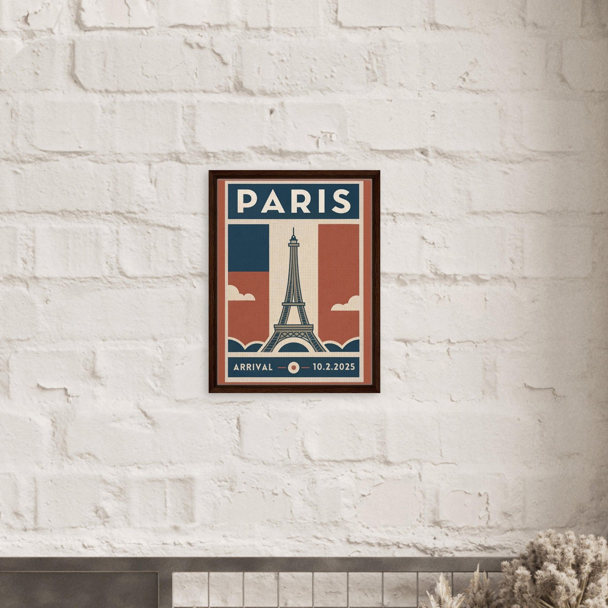 Personalized Paris Vintage Travel Poster Canvas – Framed - Out of Office Outfitters - Print Material