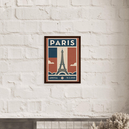 Personalized Paris Vintage Travel Poster Canvas – Framed - Out of Office Outfitters - Print Material