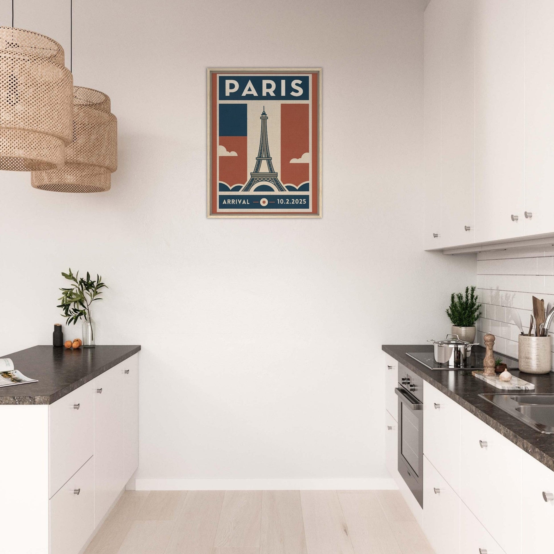 Personalized Paris Vintage Travel Poster Canvas – Framed - Out of Office Outfitters - Print Material