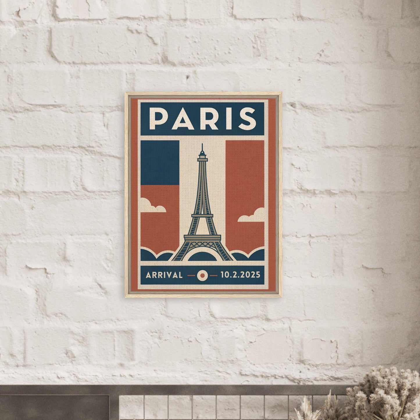 Personalized Paris Vintage Travel Poster Canvas – Framed - Out of Office Outfitters - Print Material