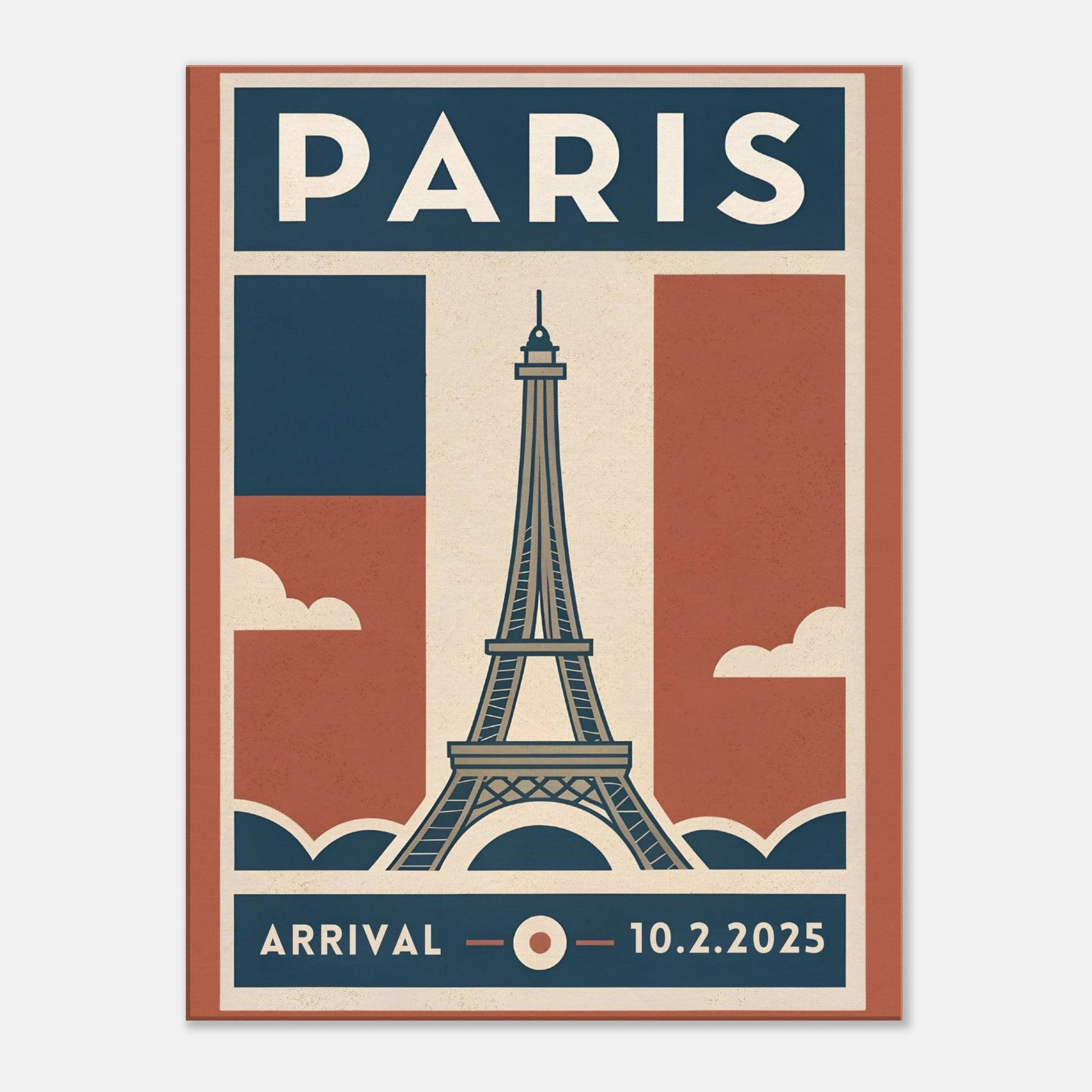 Personalized Paris Vintage Travel Poster Canvas – Unframed - Out of Office Outfitters - Print Material