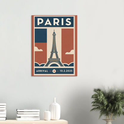 Personalized Paris Vintage Travel Poster Canvas – Unframed - Out of Office Outfitters - Print Material