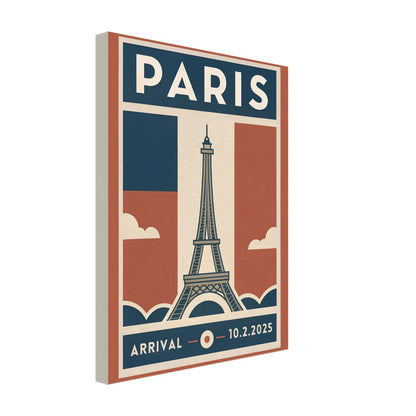 Personalized Paris Vintage Travel Poster Canvas – Unframed - Out of Office Outfitters - Print Material