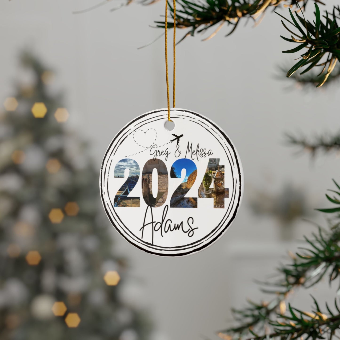 Personalized Passport Stamp Ceramic Photo Ornament - Out of Office Outfitters - Home Decor