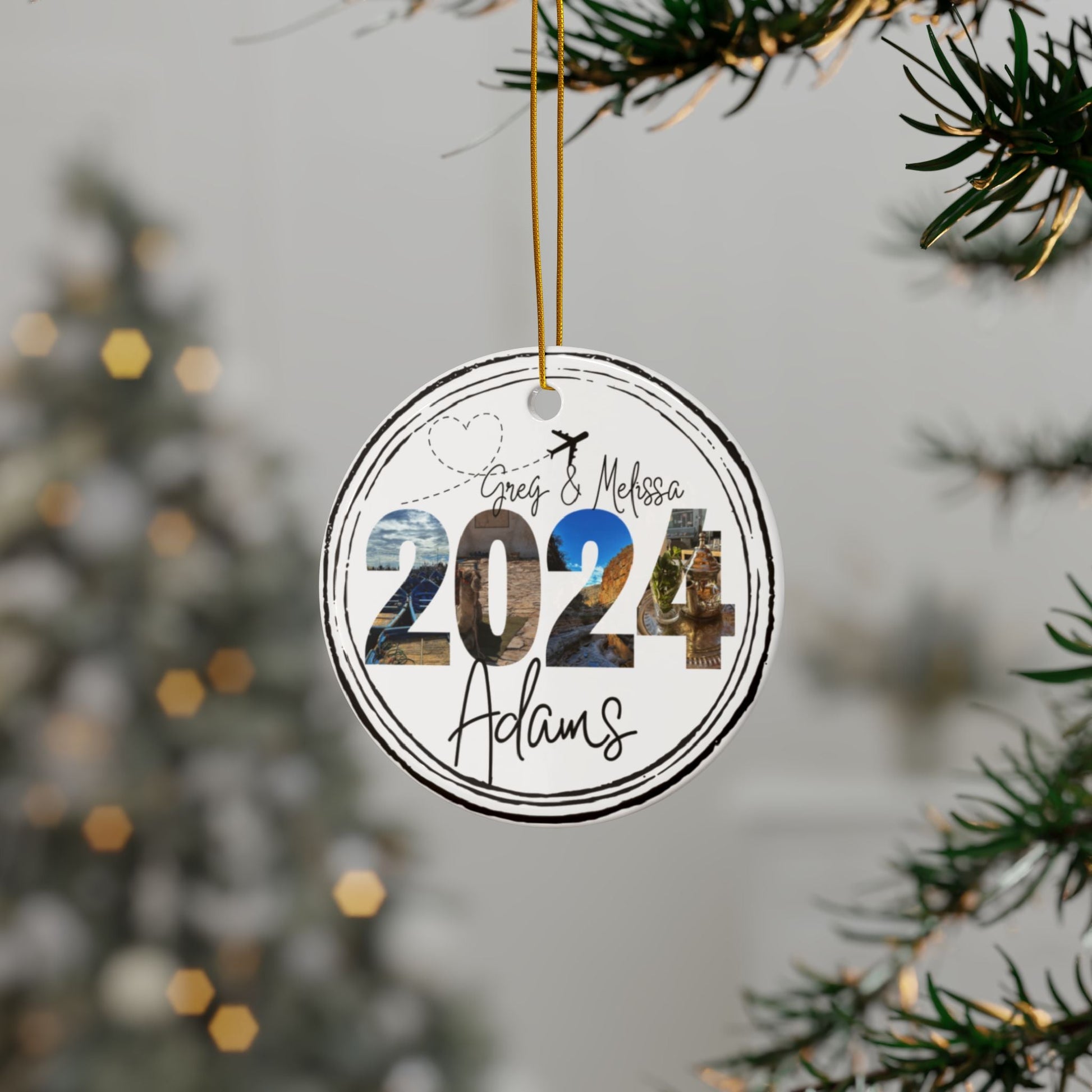 Personalized Passport Stamp Ceramic Photo Ornament - Out of Office Outfitters - Home Decor